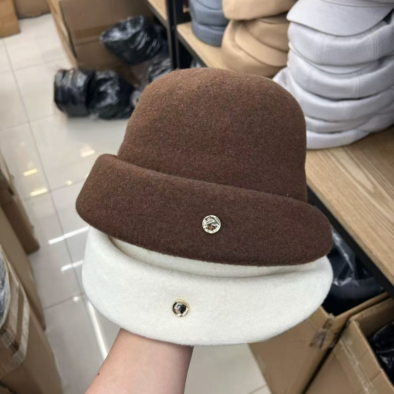 Fedora Hat Wool - หมวกไหมพรมแคชเมียร์สำหรับผู้หญิงและเด็กผู้หญิง ฤดูใบไม้ร่วง-ฤดูหนาว ปี 2026 สีพื้น เนื้อนุ่ม