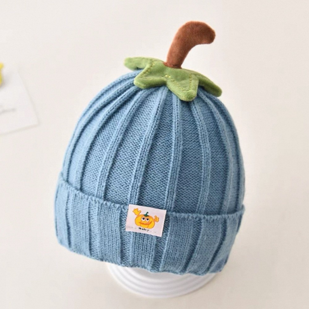 Beanie Cuffed Knit - หมวกไหมพรมเด็กน่ารักสไตล์นุ่มนวล ลายการ์ตูน ดีไซน์ยืดหยุ่น ทรงฟักทอง หมวกบีนนี่เด็กเล็ก ขอบพับ
