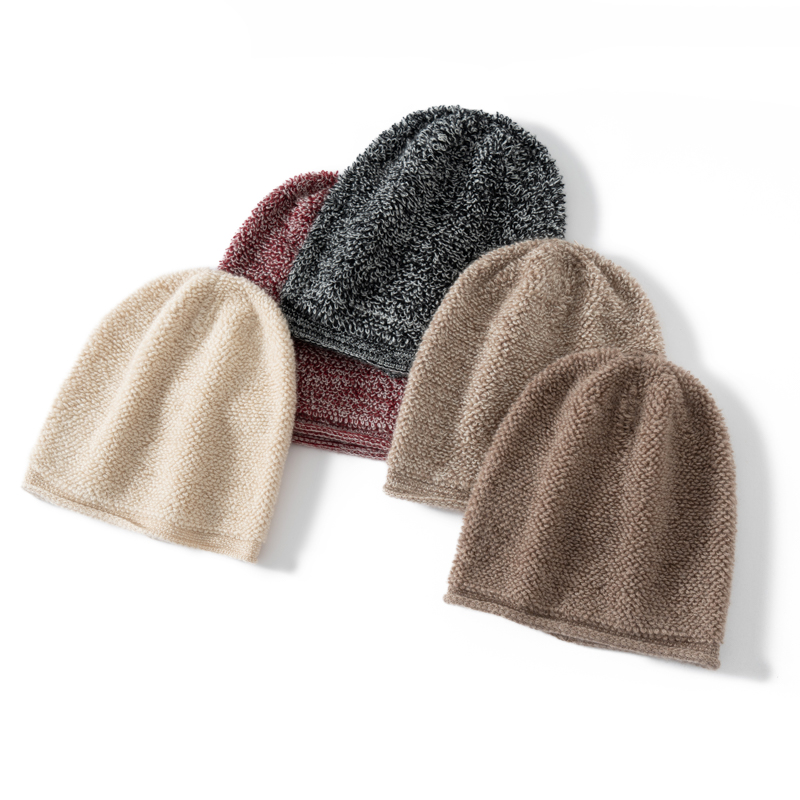 Beanie Cuffed Knit - หมวกไหมแคชเมียร์แท้ 100% สำหรับฤดูใบไม้ร่วงและฤดูหนาว พร้อมขอบพับกันลม ให้ความอบอุ่น สวมใส่สบาย