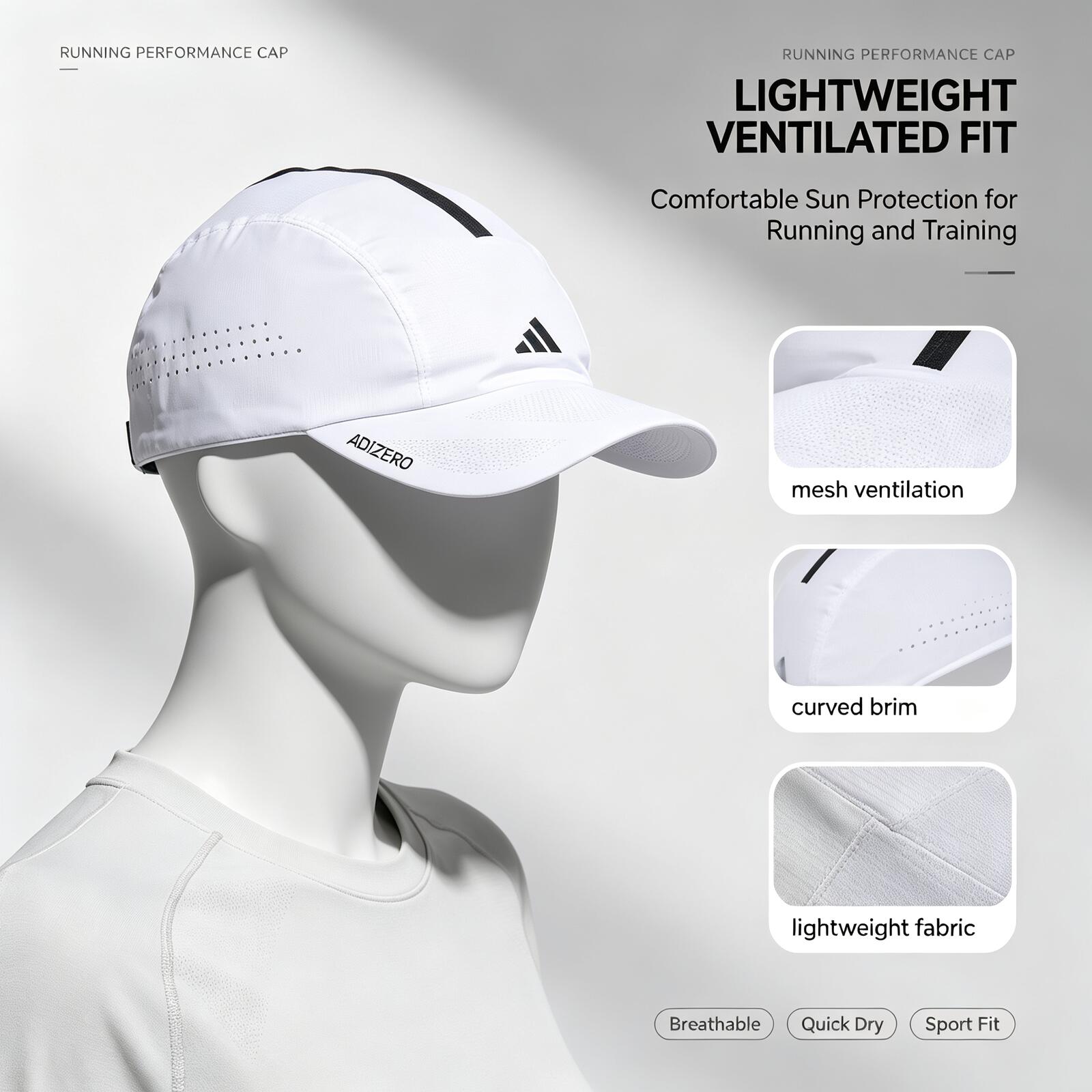 หมวกวิ่ง Adidas สีขาว น้ำหนักเ - Running Cap Lightweight บทวิจารณ์และราคา