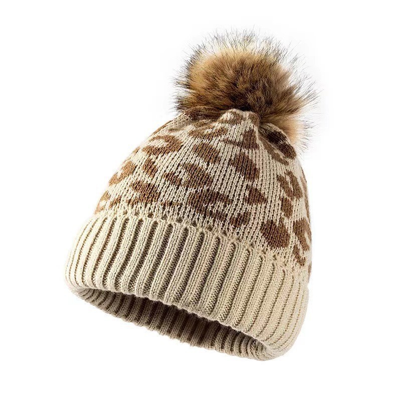 หมวกบีนนี่ถักลายเสือดาวสำหรับผ - Beanie Cuffed Knit บทวิจารณ์และราคา