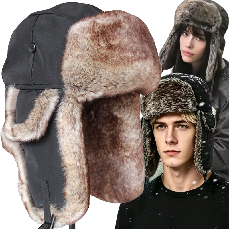 หมวกกันหนาวสำหรับผู้ชาย หมวกนั - Trapper Hat Ear Flap บทวิจารณ์และราคา