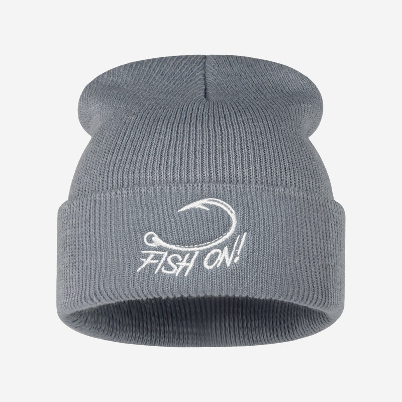 หมวกบีนนี่ปักลายปลาตกปลาสำหรับ - Beanie Cuffed Knit บทวิจารณ์และราคา